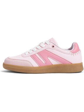 Women White Pink Classic Retro Gum Sole Fashion Casual Tennis Skate Sneakers